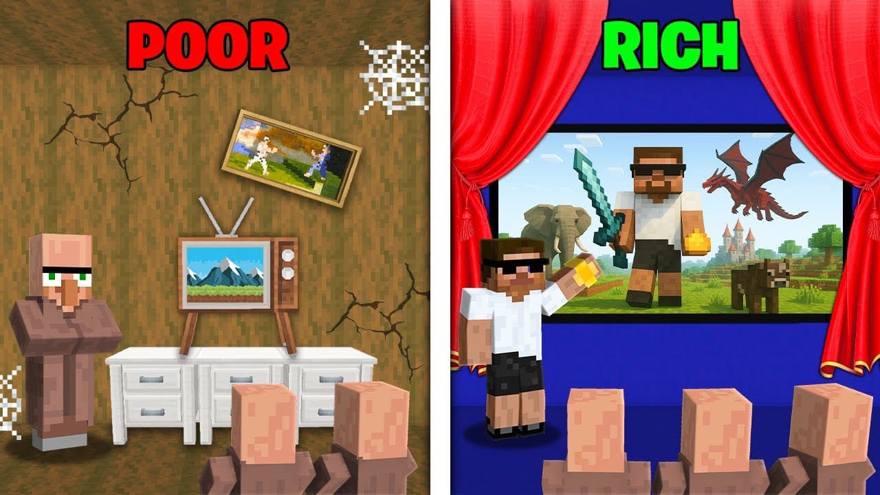 Carry vs Doorbin : Who Build the Best Cinema Hall in Minecraft..