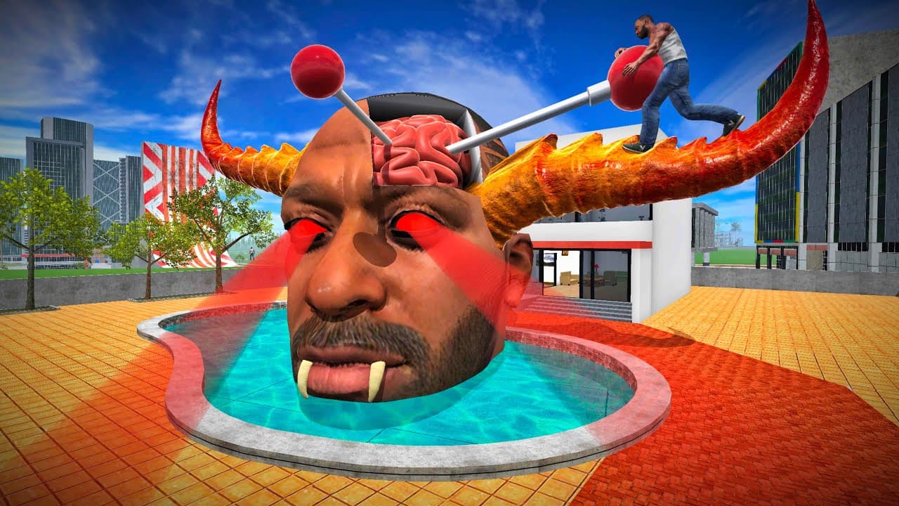 Controlling Giant Devil Franklin Head - INDIAN BIKES DRIVING 3D