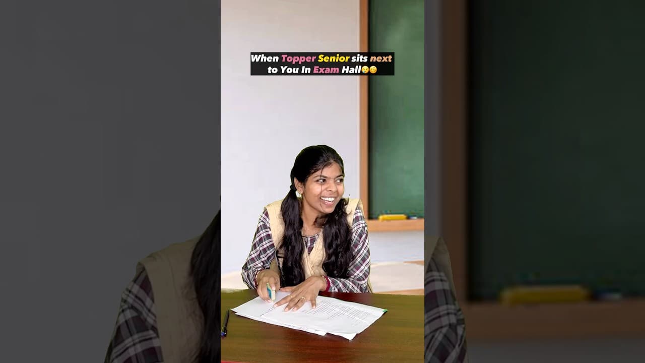 Topper senior sit next to you in exam hall🥴😁#sharmilageorge #shorts