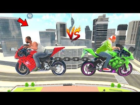 Franklin Spider Man Bike VS Jack Halk Bike 2 Chain 💥 Indian Theft Auto Simulator 🎉