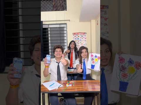 Flower painting🖼️in School😱|| Jashvi Vishvi || #shorts #youtubeshorts #trending #viral